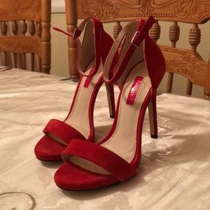Topshop Red Heels Ankle Straps Size 36 or 5.5/6